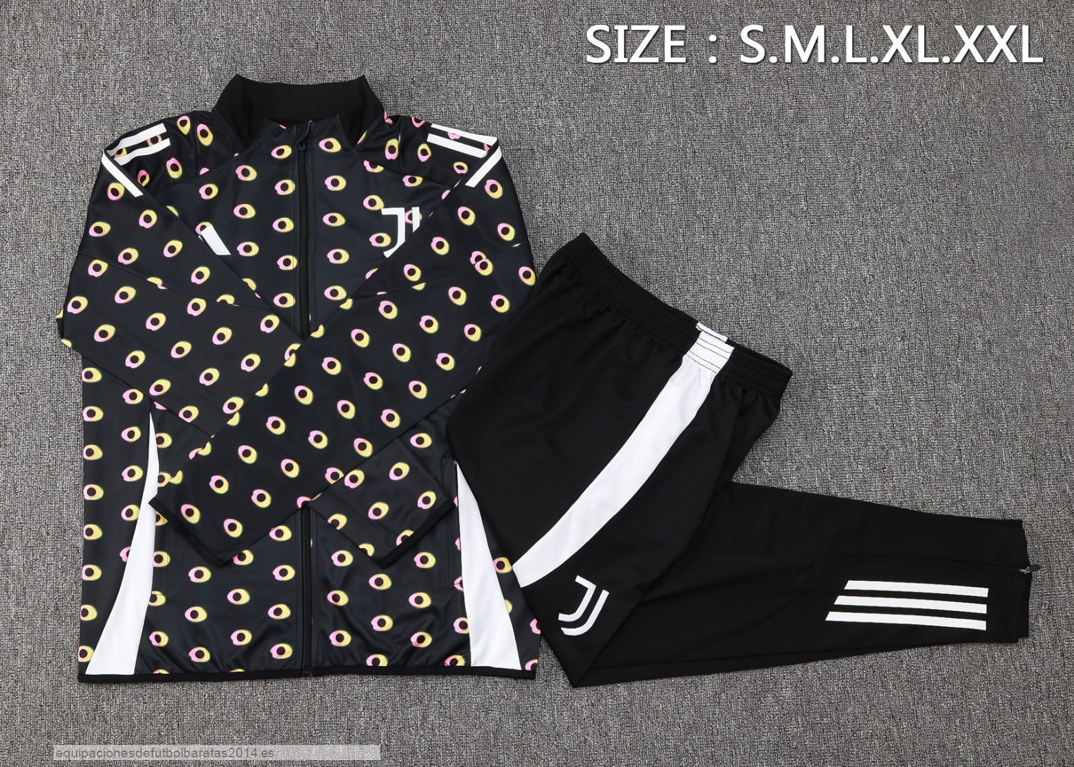 Nuevo Conjunto Completo Ropa Deportiva Con Cremallera Larga Juventus 24/25 Negro Blanco Baratas